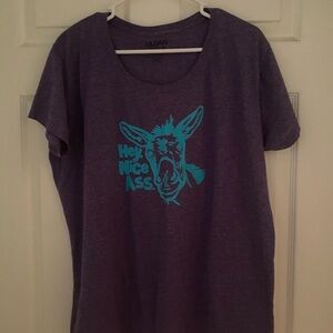 Gildan Purple Tee with Blue Graphic